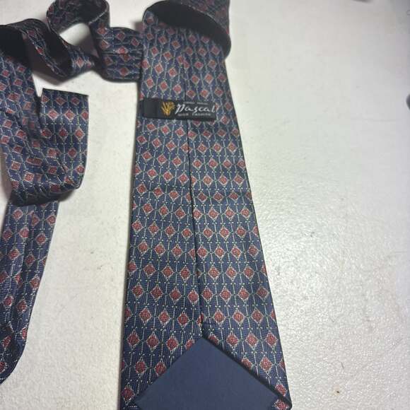 Pascal High Fashion Other - Pascal High Fashion Geometric Pattern Necktie - Blue & Red Diamonds